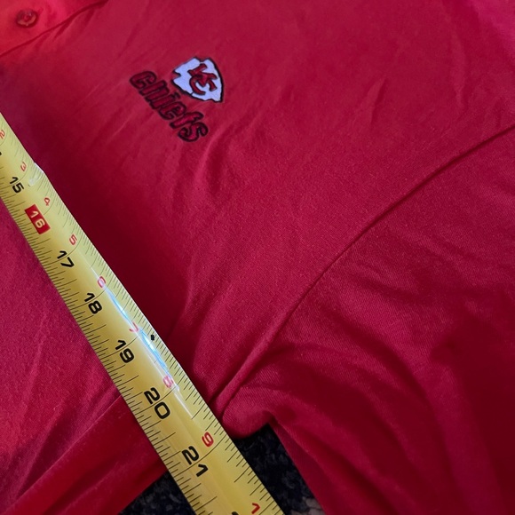 VINTAGE 80s Kansas City Chiefs KC Logo 7 Red Button Pocket NFL Polo Medium RARE - Picture 5 of 6